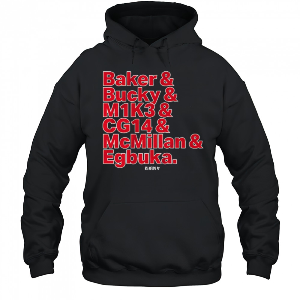 Tampa Bay Buccaneers Football Baker and Bucky and M1K3 and CG14 and McMillan and Egbuka t-shirt Hoodie