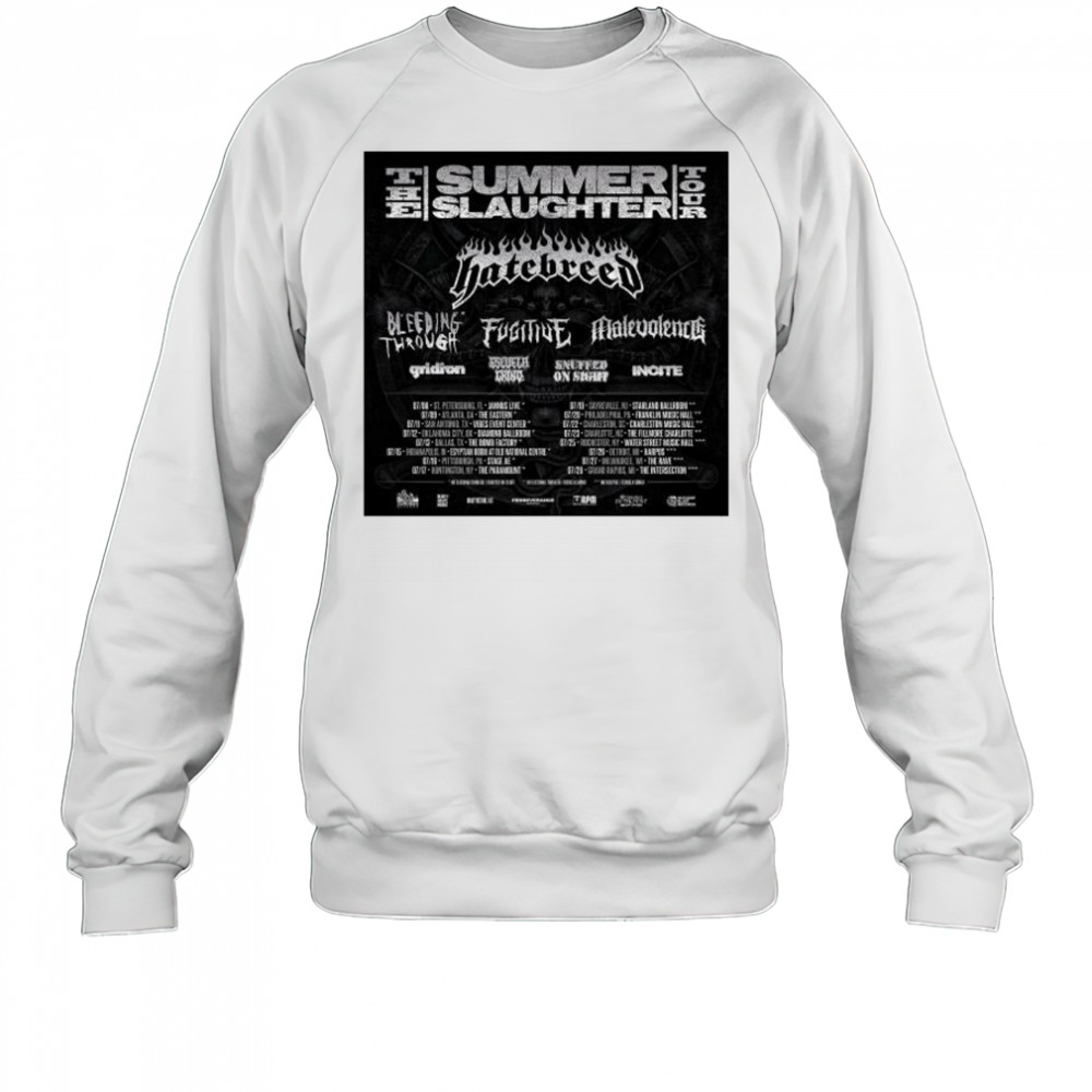 The Summer Slaughter Tour July 2025 with Bleeding Through, Gridiron, Malevolence t-shirt Sweatshirt