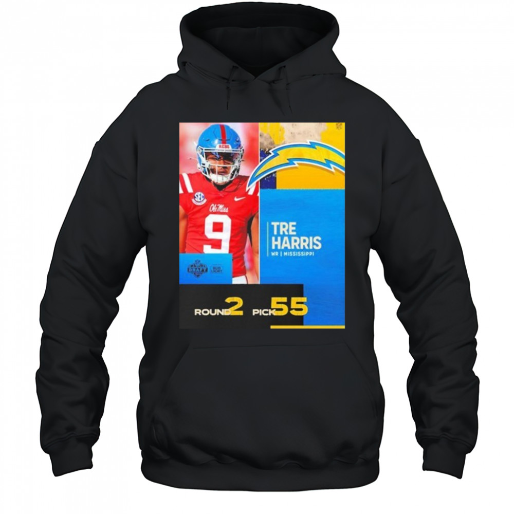 Tre Harris Los Angeles Chargers Pick 2025 Nfl Draft T-Shirt Hoodie