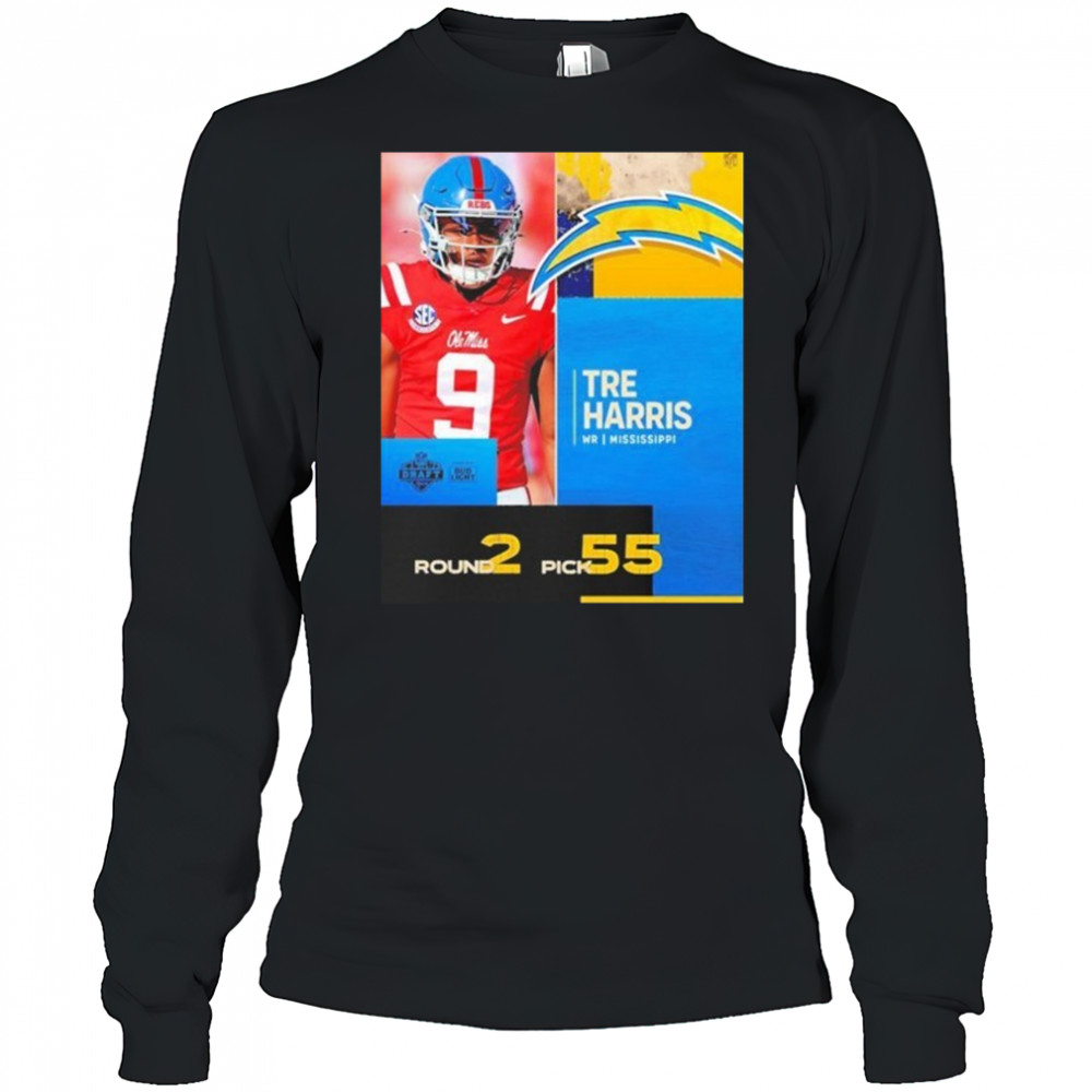 Tre Harris Los Angeles Chargers Pick 2025 Nfl Draft T-Shirt Long Sleeved