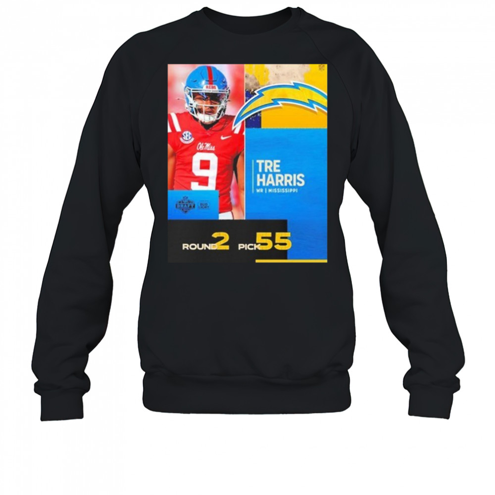 Tre Harris Los Angeles Chargers Pick 2025 Nfl Draft T-Shirt Sweatshirt