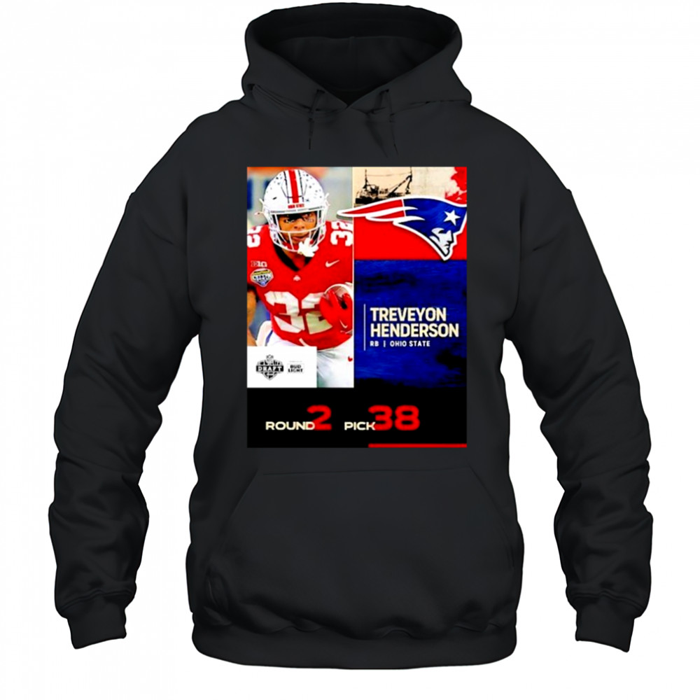Treveyon Henderson New England Patriots 2025 Nfl Draft Poster T-Shirt Hoodie