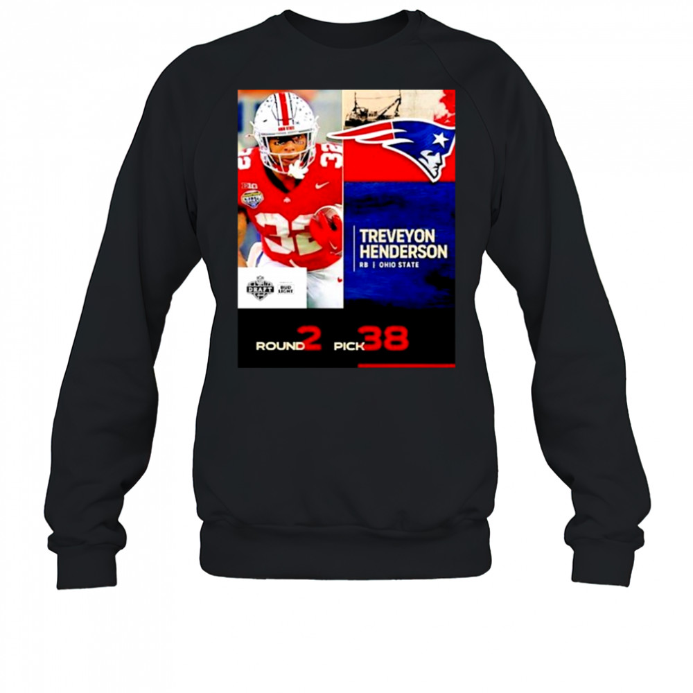 Treveyon Henderson New England Patriots 2025 Nfl Draft Poster T-Shirt Sweatshirt