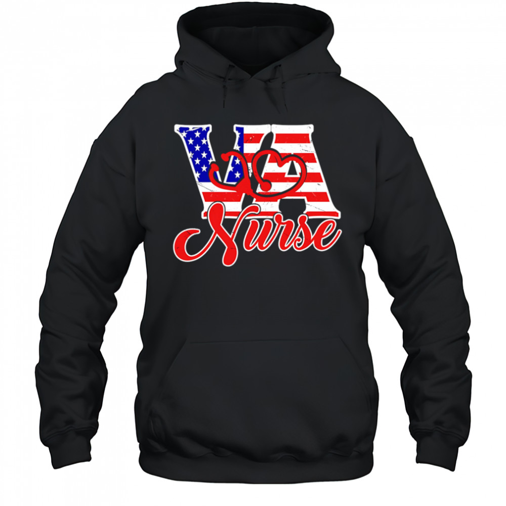 VA love nurse American flag shirt Hoodie