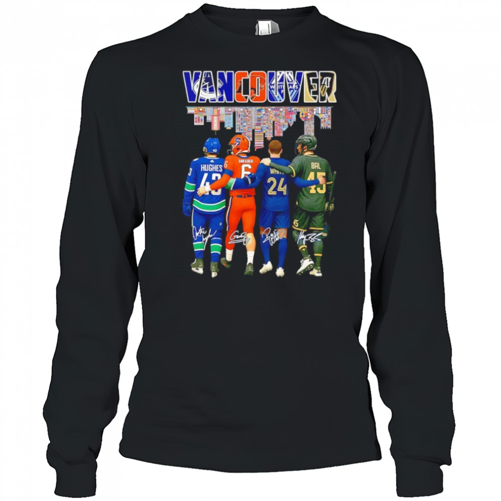 Vancouver Hughes Shrader White and Bal signature shirt Long Sleeved