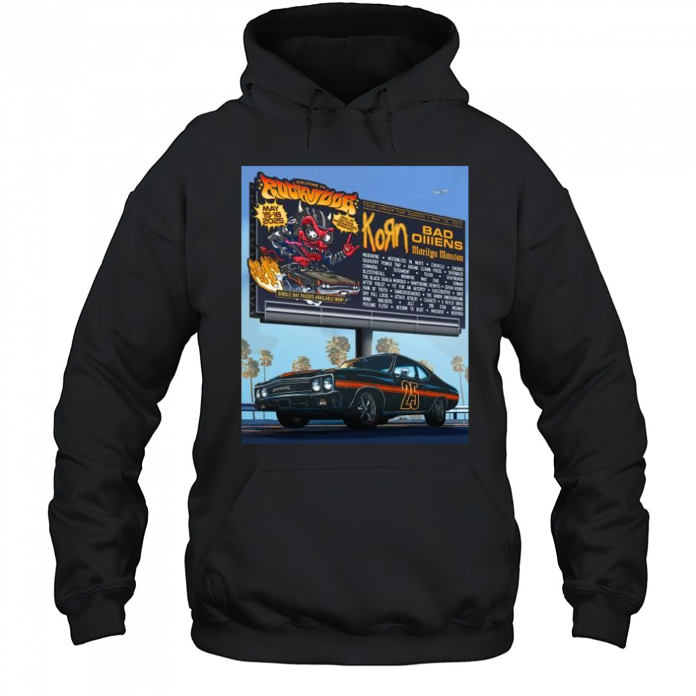 Welcome To Rockville May 15-18 2025 Korn Bad Olliens Marilyn Manson Only At Daytona International Speedway t-shirt Hoodie