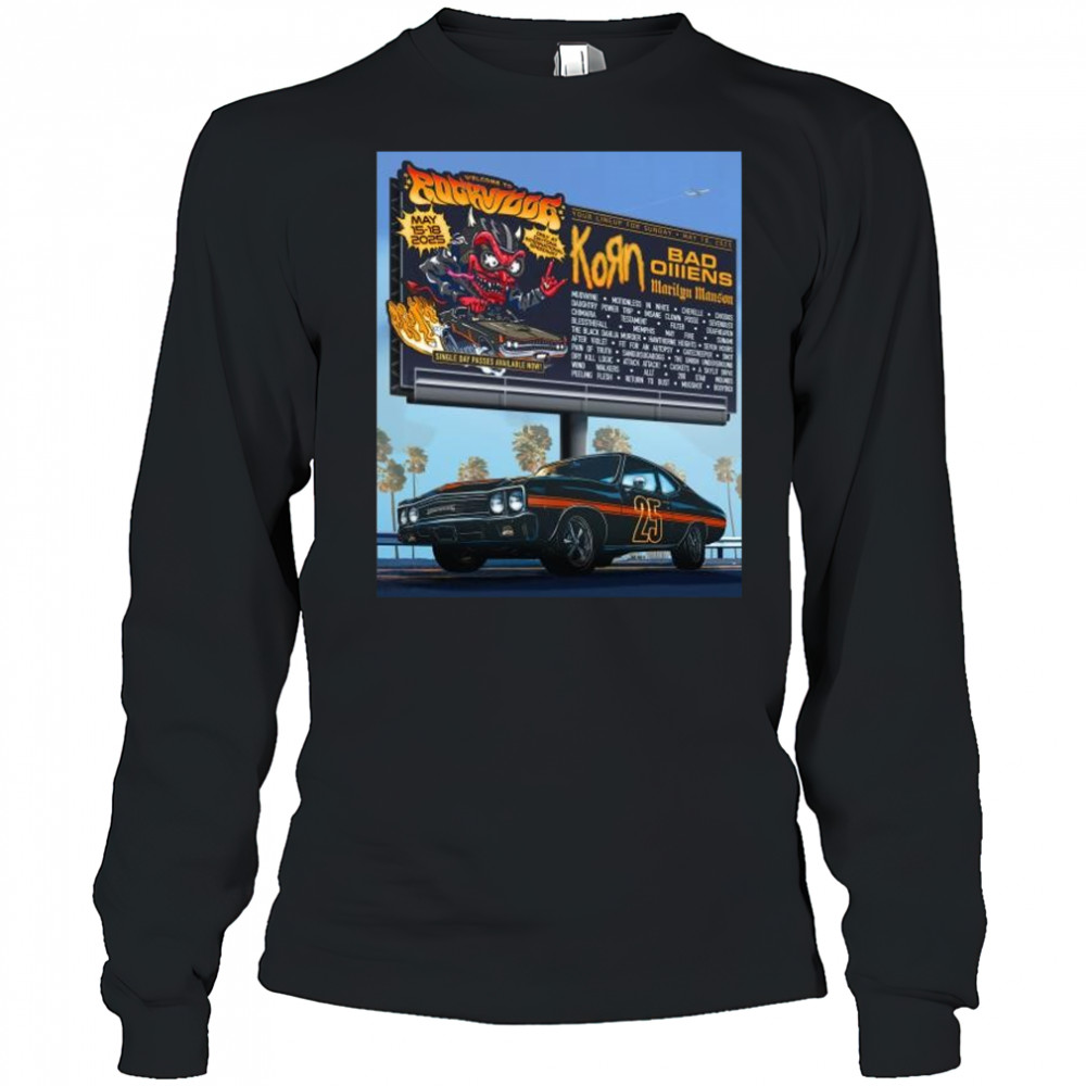 Welcome To Rockville May 15-18 2025 Korn Bad Olliens Marilyn Manson Only At Daytona International Speedway t-shirt Long Sleeved