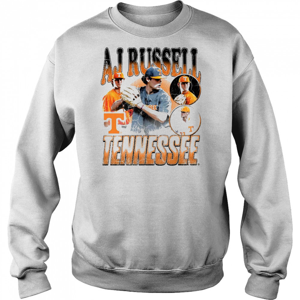 AJ Russell Tennessee Vols Baseball NCAA Division I 2025 90s Graphic t-shirt Hoodie