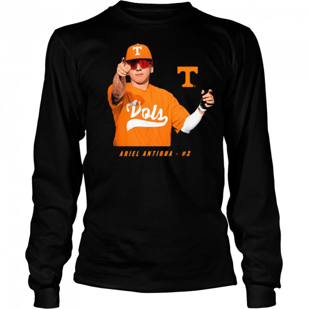 Ariel Antigua #2 Tennessee Vols Baseball NCAA Division I 2025 t-shirt Long Sleeved