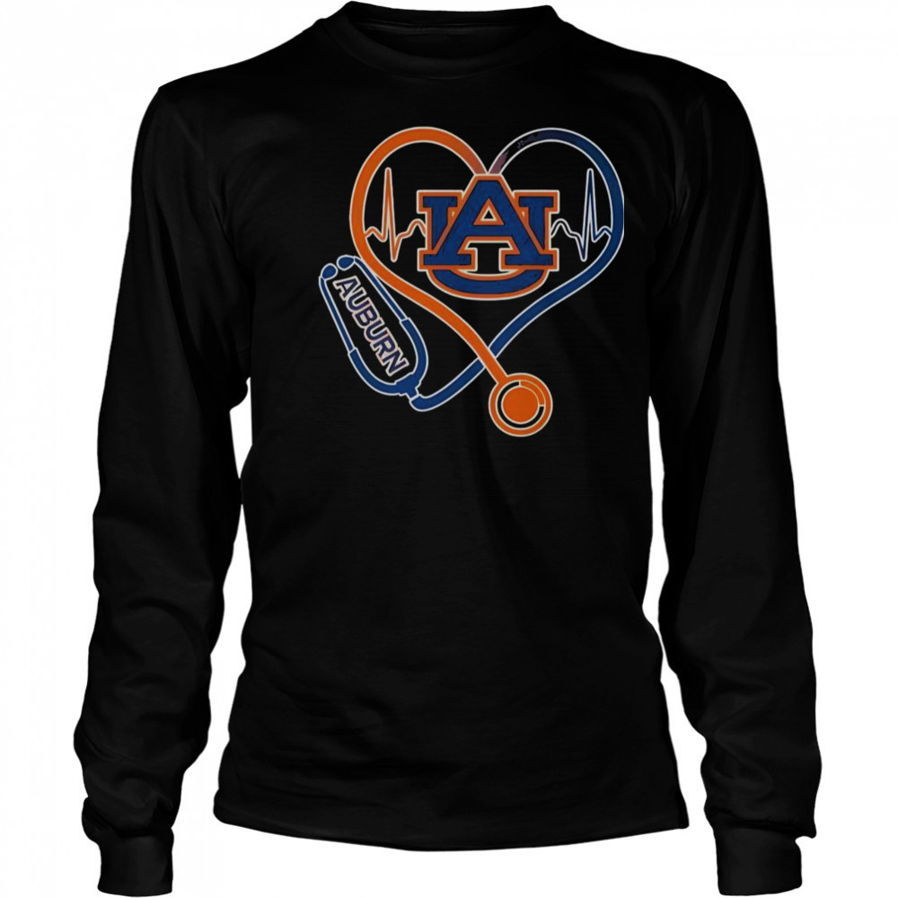 Auburn Tigers Caring Hearts Nurses T-Shirt Long Sleeved