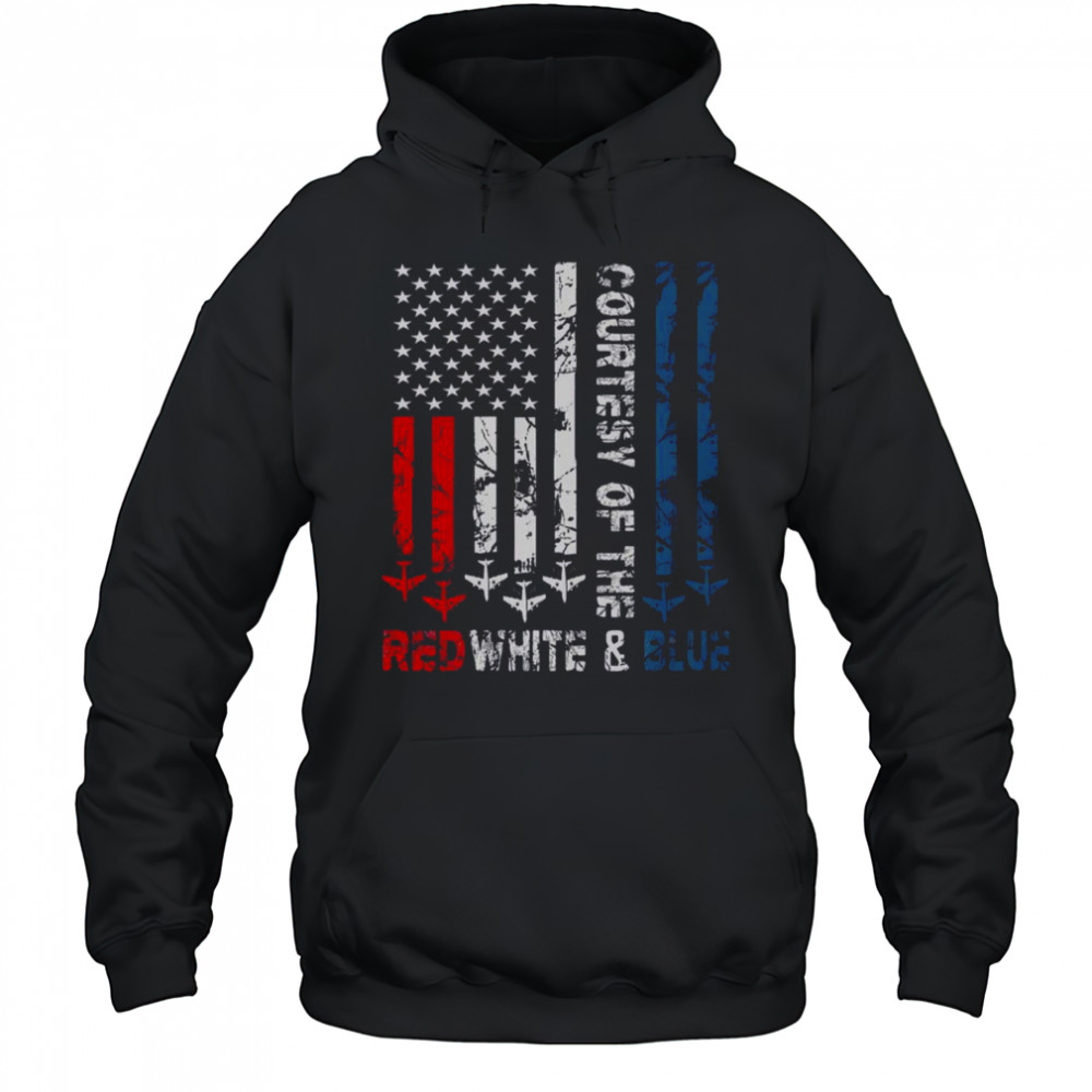 Courtesy Of The Red White And Blue Vintage America US Flag T-Shirt Hoodie