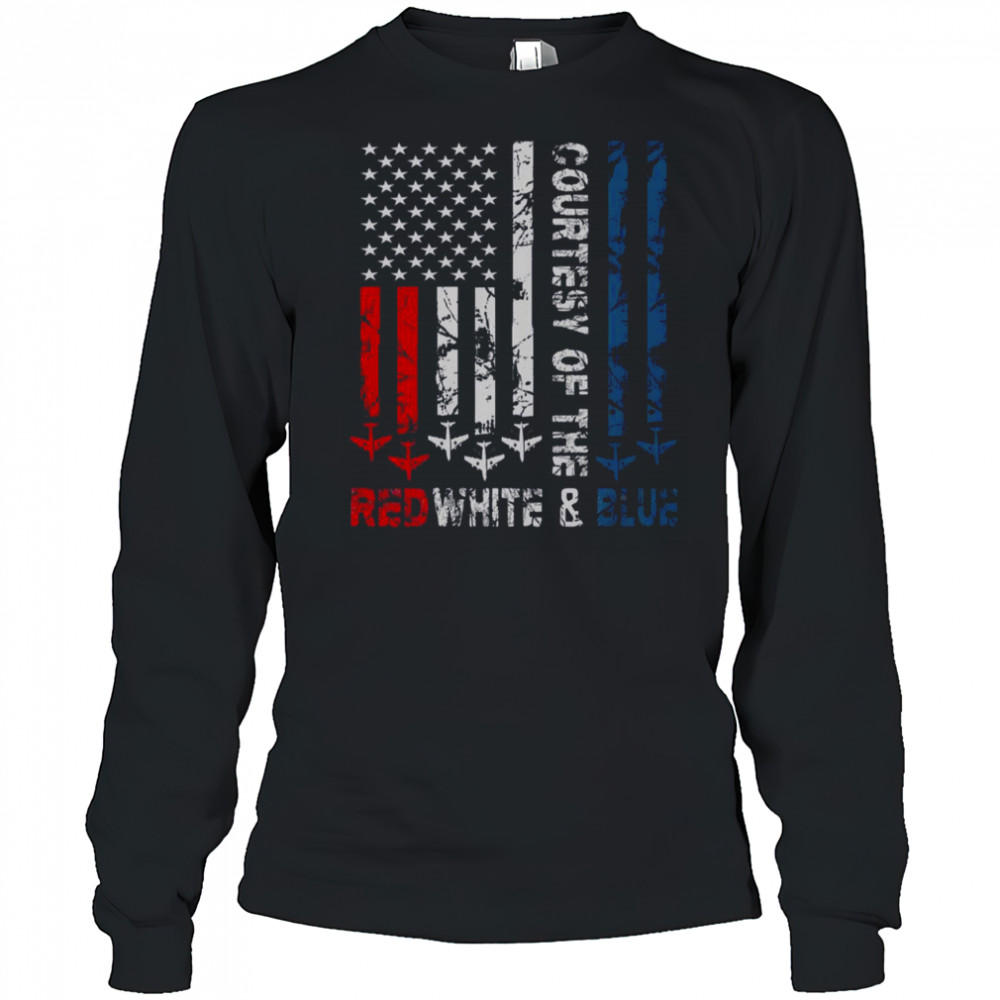 Courtesy Of The Red White And Blue Vintage America US Flag T-Shirt Long Sleeved