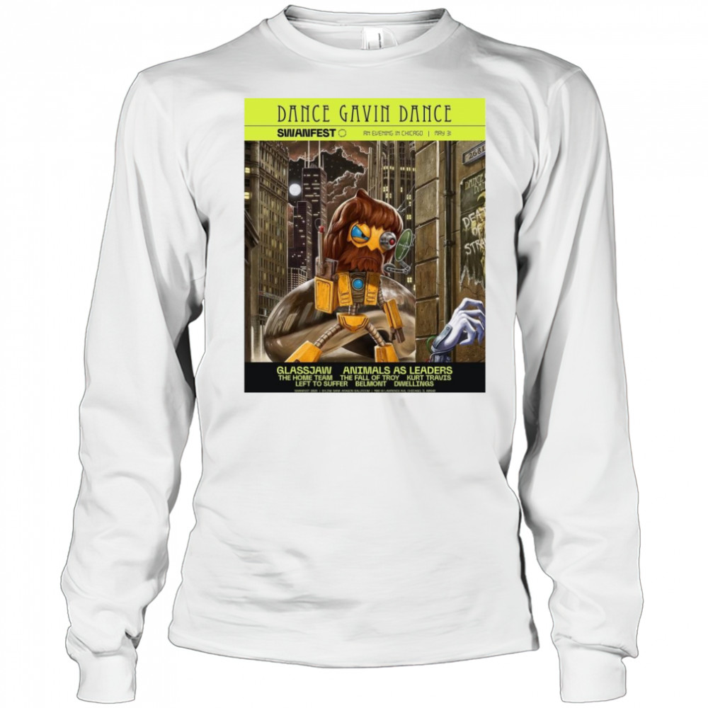 Dance Gavin Dance Swanfest An Evening In Chicago May 31 2025 Byline Bank Aragon Ballroom t-shirt Long Sleeved