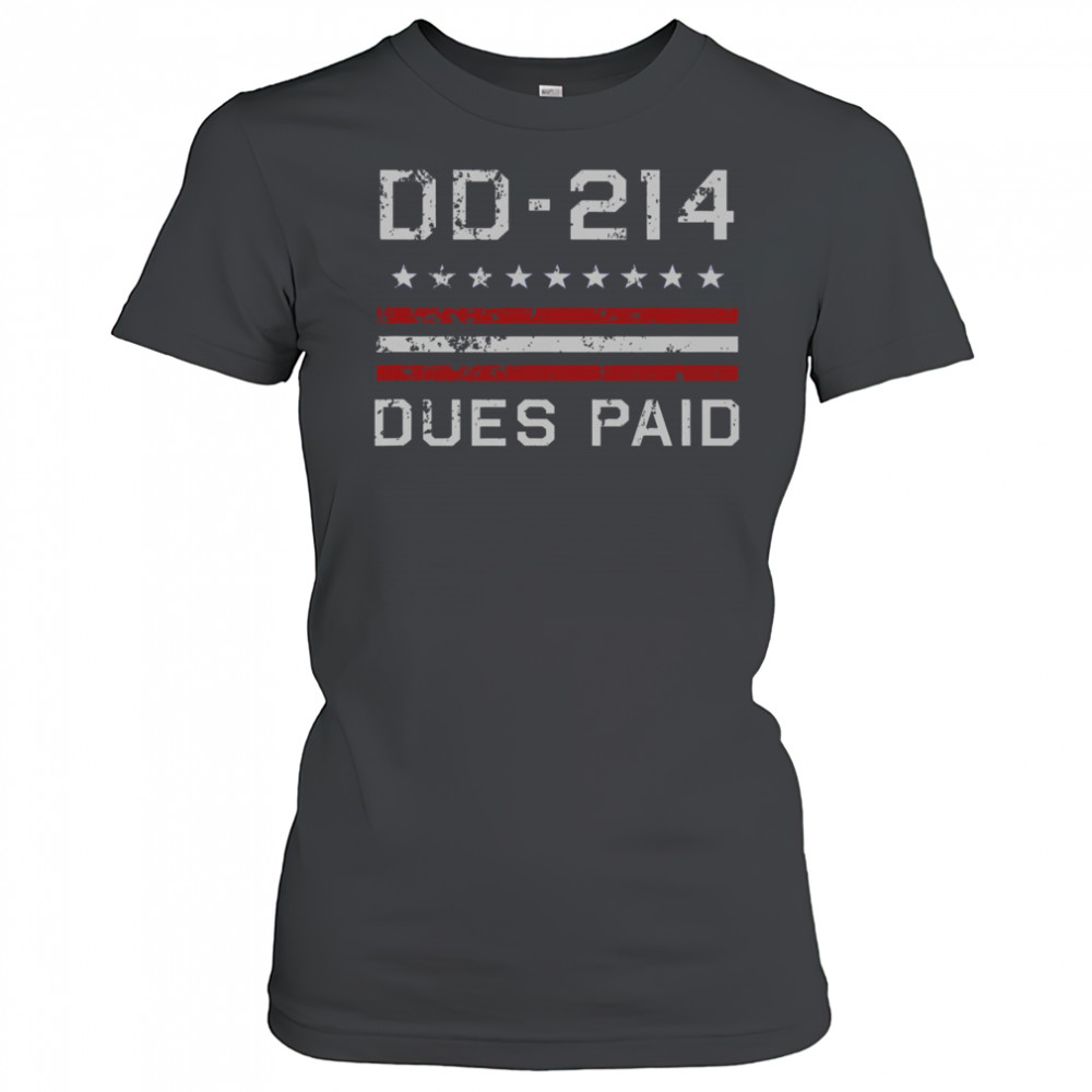 DD-214 Dues Paid Us Military Veteran Alumni Served Flag T-Shirt Women's T-shirt