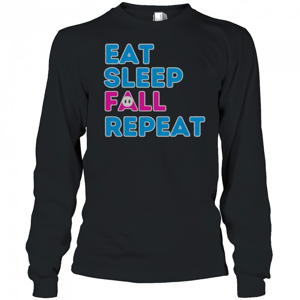 Eat Sleep Fall Repeat Video Game Guys Video Gamer T-Shirt Long Sleeved