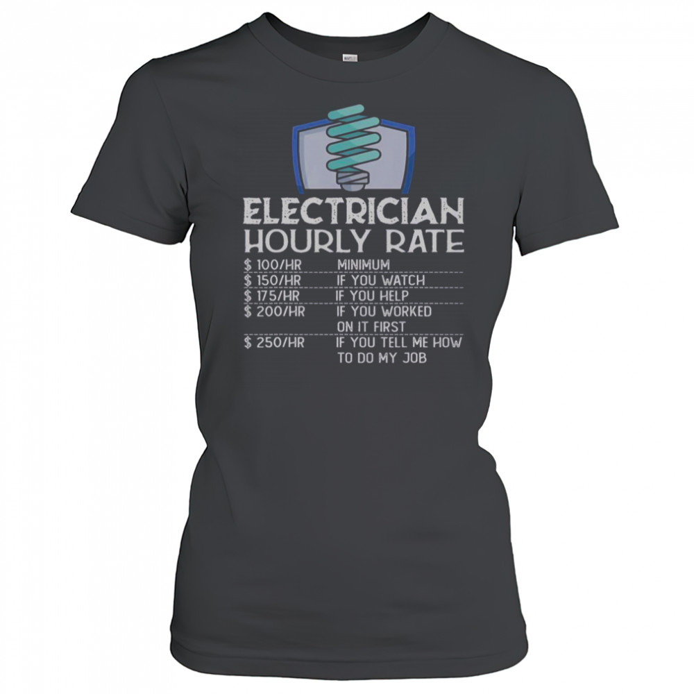 Electrician Hourly Rate Funny Electricity Electrical Worker T-Shirt Women's T-shirt