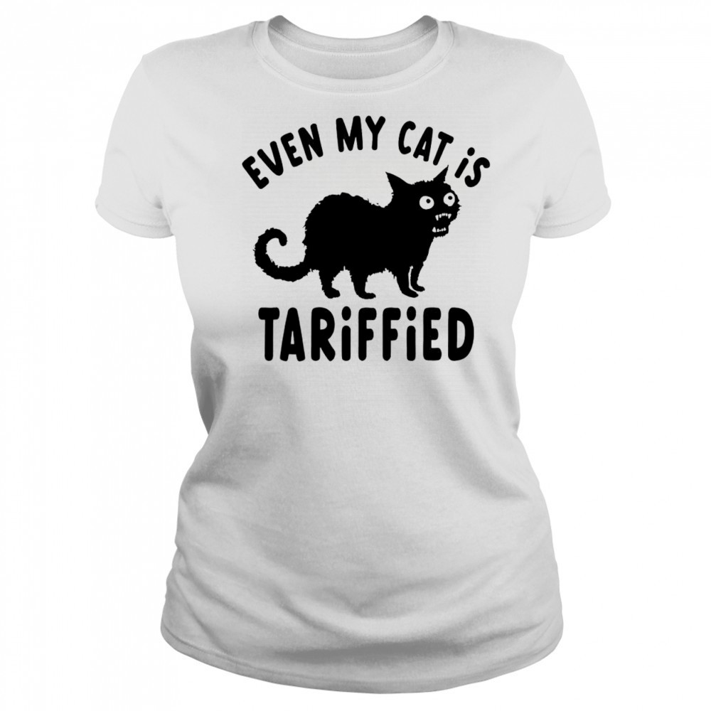 Even My Cat Is Terrified Tariffied Creepy Cat Face Scary Kitten T-Shirt Women's T-shirt