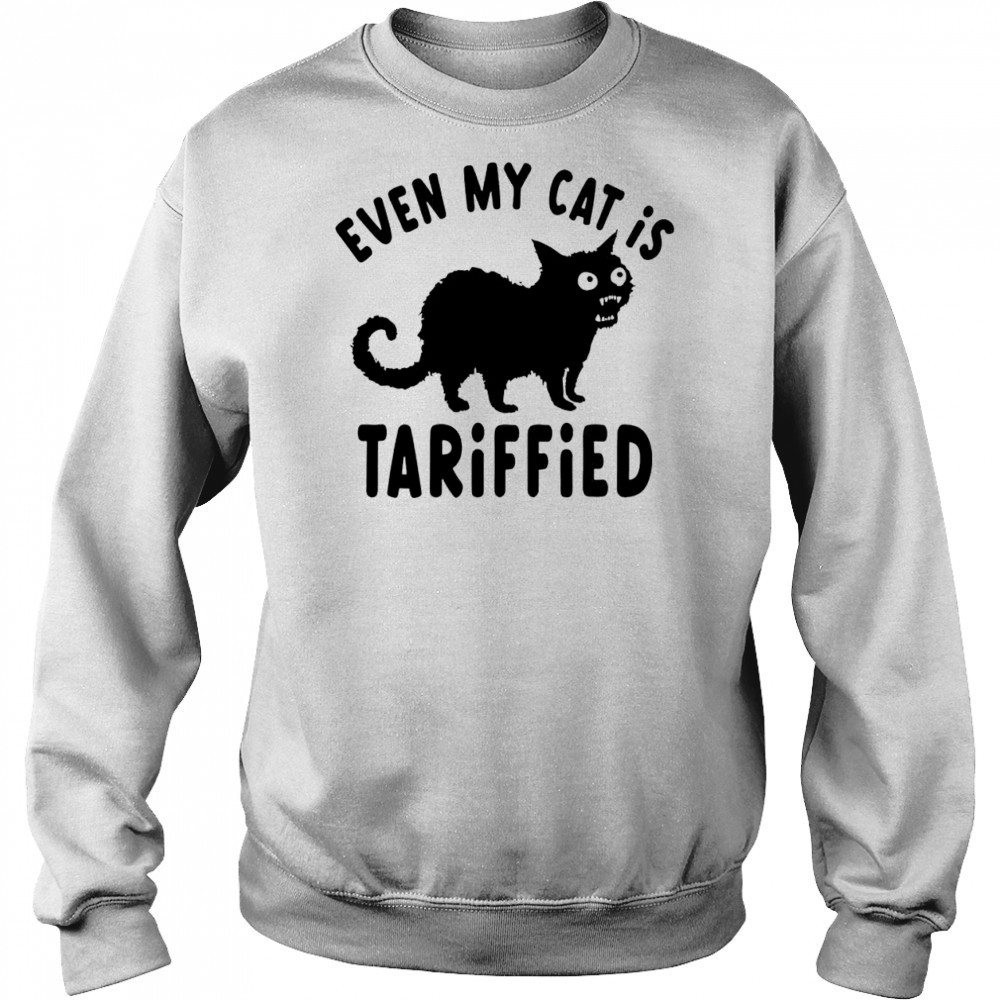 Even My Cat Is Terrified Tariffied Creepy Cat Face Scary Kitten T-Shirt Hoodie
