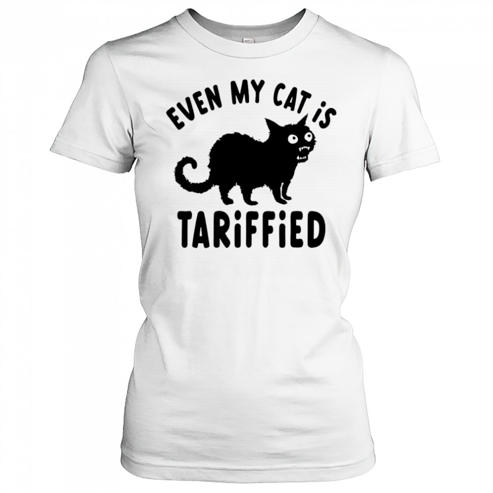 Even My Cat Is Terrified Tariffied Creepy Cat Face Scary Kitten T-Shirt Women's T-shirt