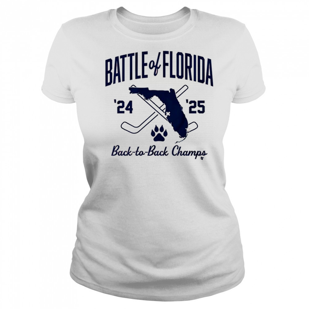 Florida Panthers Hockey Battle of Florida Back-to-Back Champs 2025 Graphic t-shirt Women's T-shirt