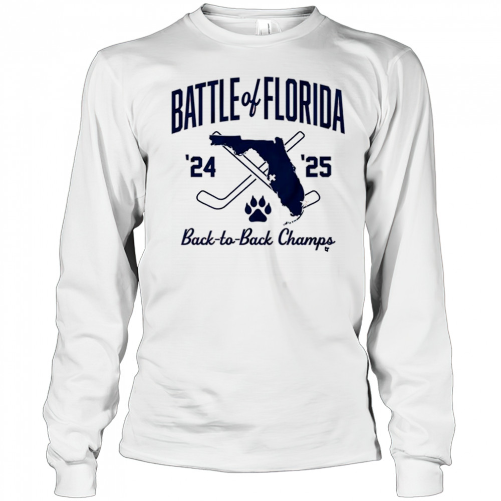 Florida Panthers Hockey Battle of Florida Back-to-Back Champs 2025 Graphic t-shirt Long Sleeved