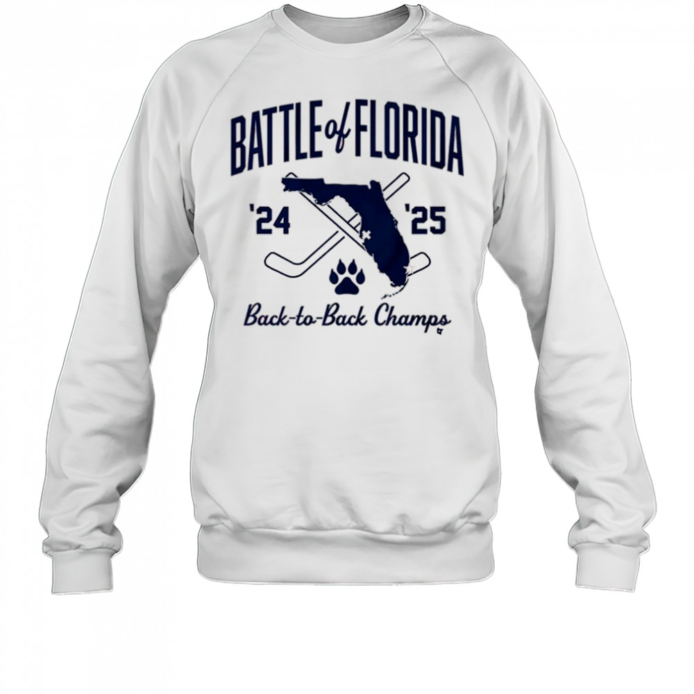 Florida Panthers Hockey Battle of Florida Back-to-Back Champs 2025 Graphic t-shirt Sweatshirt