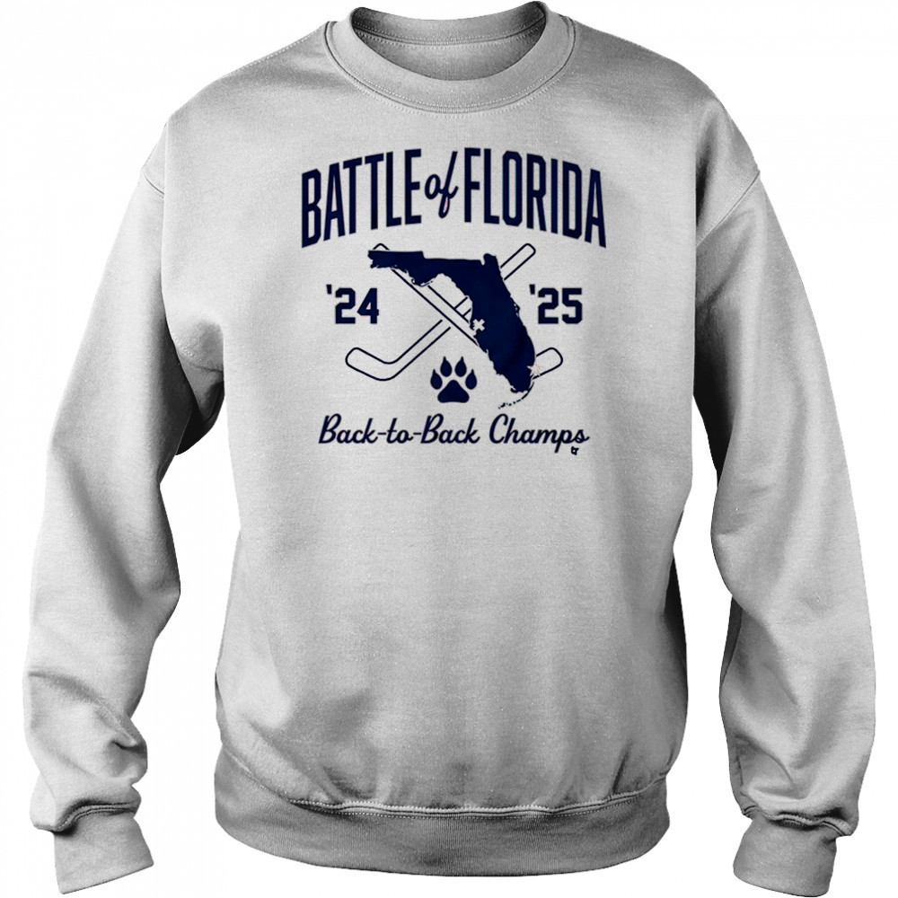 Florida Panthers Hockey Battle of Florida Back-to-Back Champs 2025 Graphic t-shirt Hoodie