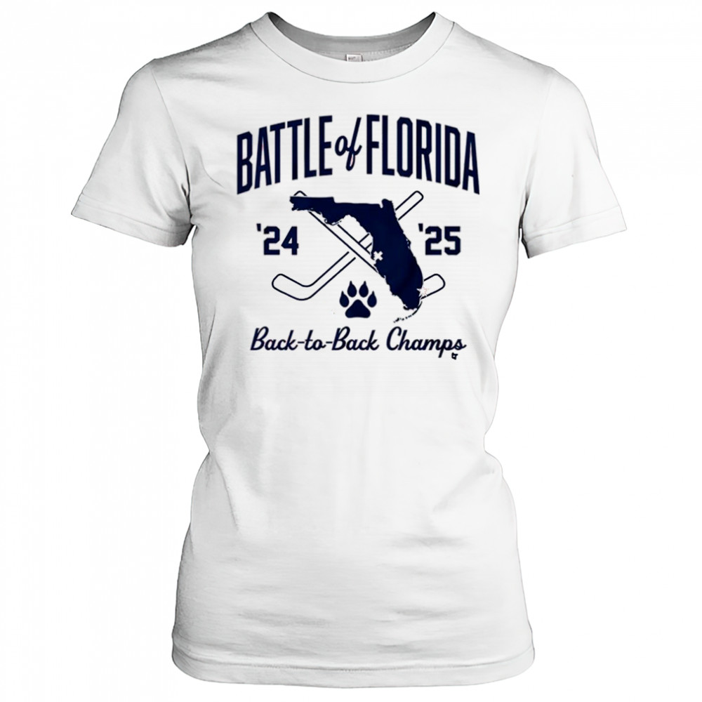 Florida Panthers Hockey Battle of Florida Back-to-Back Champs 2025 Graphic t-shirt Women's T-shirt