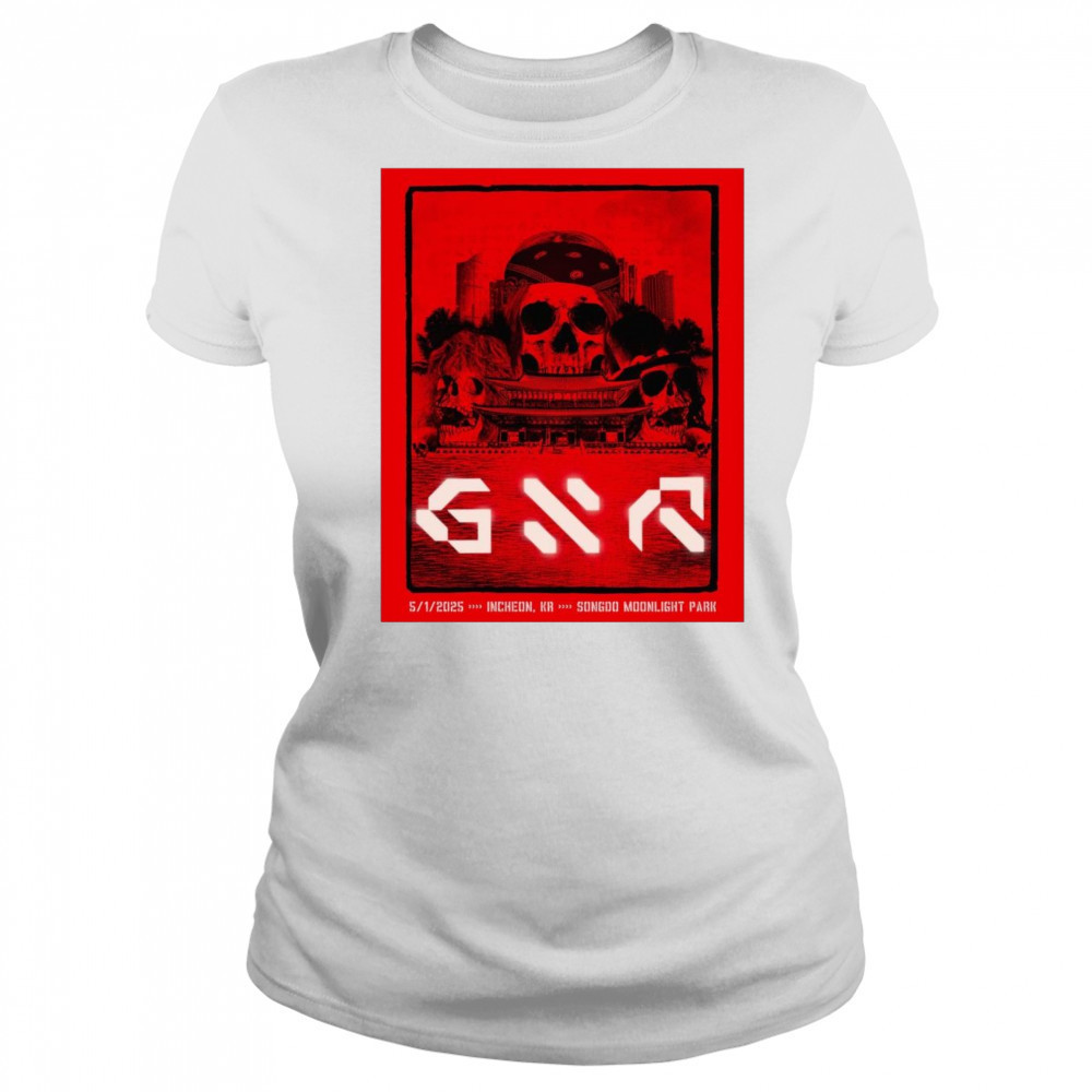 Guns N’ Roses 5 1 2025 Incheon Korea Songdo Moonlight Park t-shirt Women's T-shirt