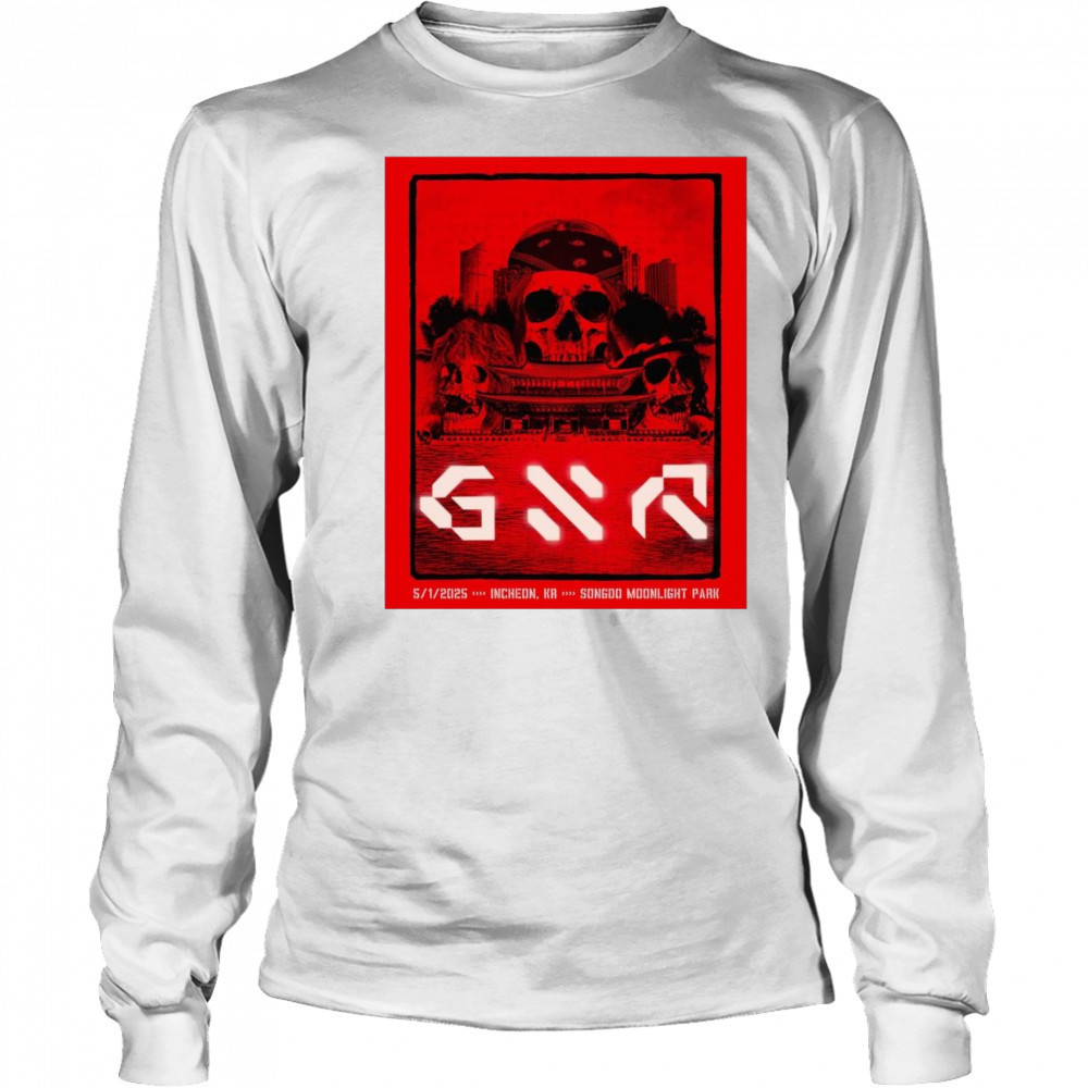 Guns N’ Roses 5 1 2025 Incheon Korea Songdo Moonlight Park t-shirt Long Sleeved