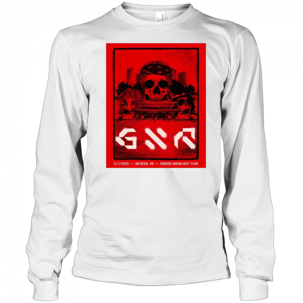 Guns N’ Roses 5 1 2025 Incheon Korea Songdo Moonlight Park t-shirt Long Sleeved