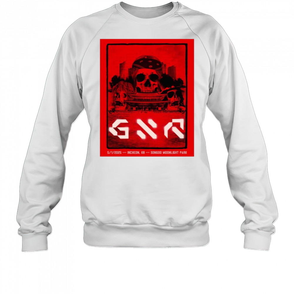 Guns N’ Roses 5 1 2025 Incheon Korea Songdo Moonlight Park t-shirt Sweatshirt
