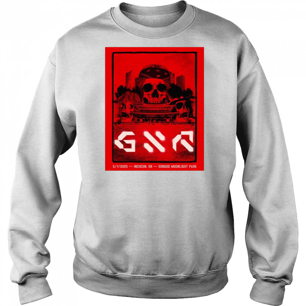 Guns N’ Roses 5 1 2025 Incheon Korea Songdo Moonlight Park t-shirt Hoodie