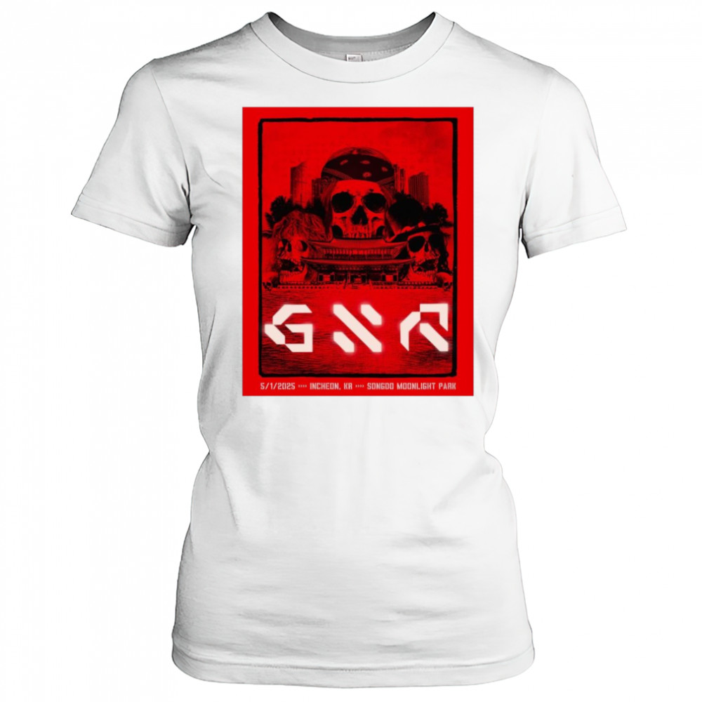 Guns N’ Roses 5 1 2025 Incheon Korea Songdo Moonlight Park t-shirt Women's T-shirt