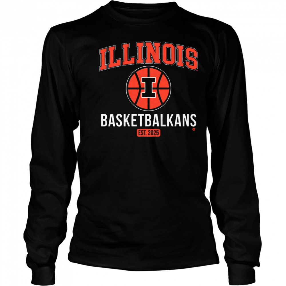 Illinois Fighting Illini Basketbalkans Est 2025 t-shirt Long Sleeved