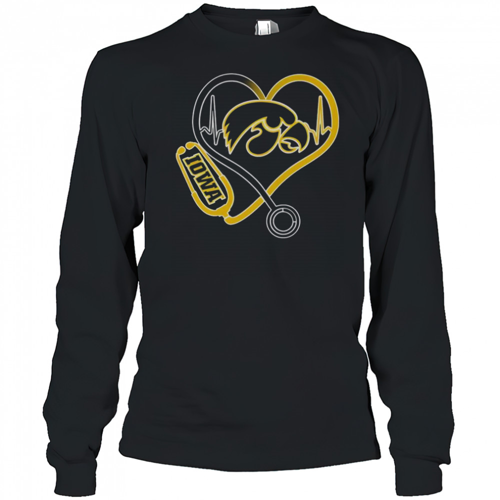 Iowa Hawkeyes Caring Hearts Nurses T-Shirt Long Sleeved