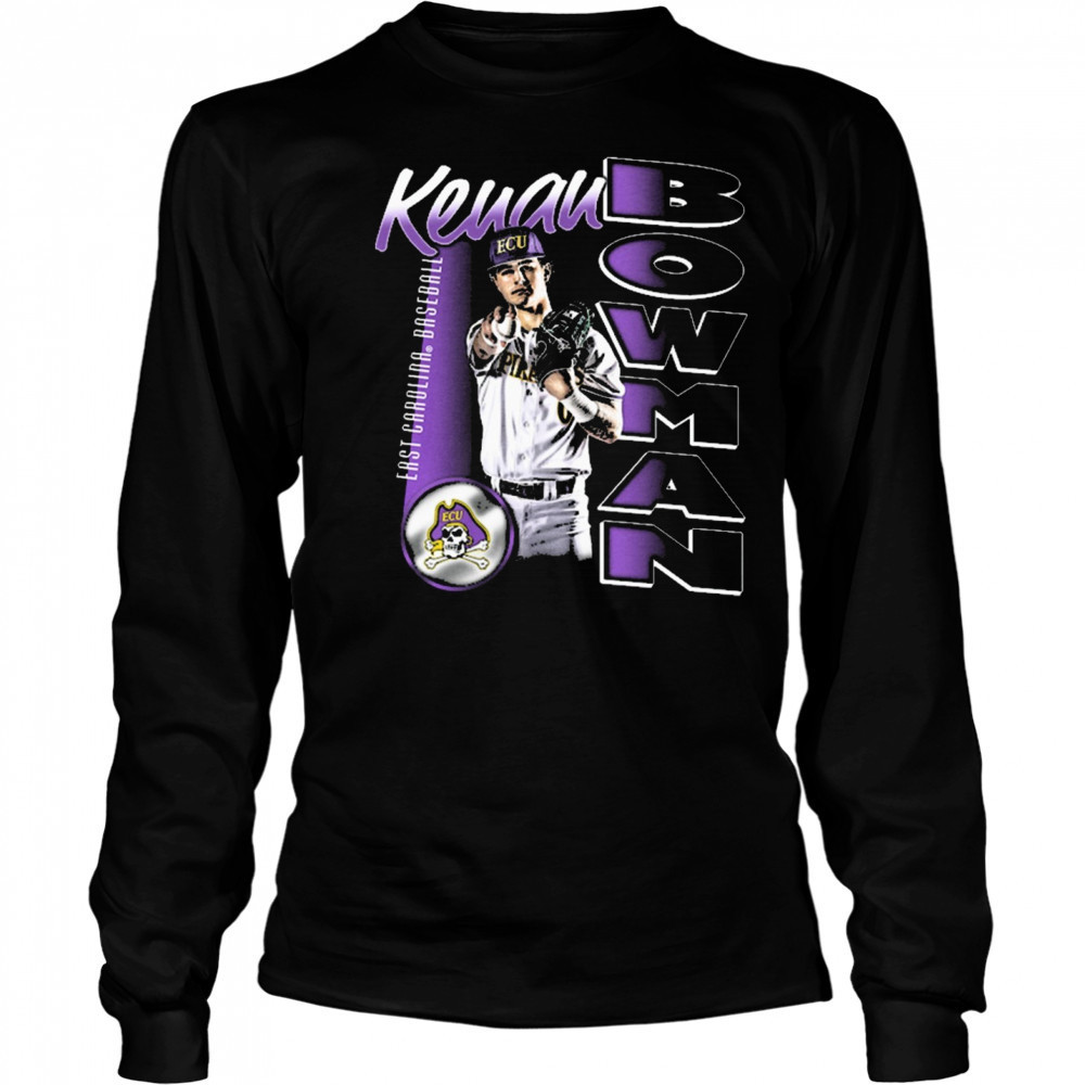 Kenan Bowman East Carolina Pirates baseball NCAA Division I Portrait t-shirt Long Sleeved