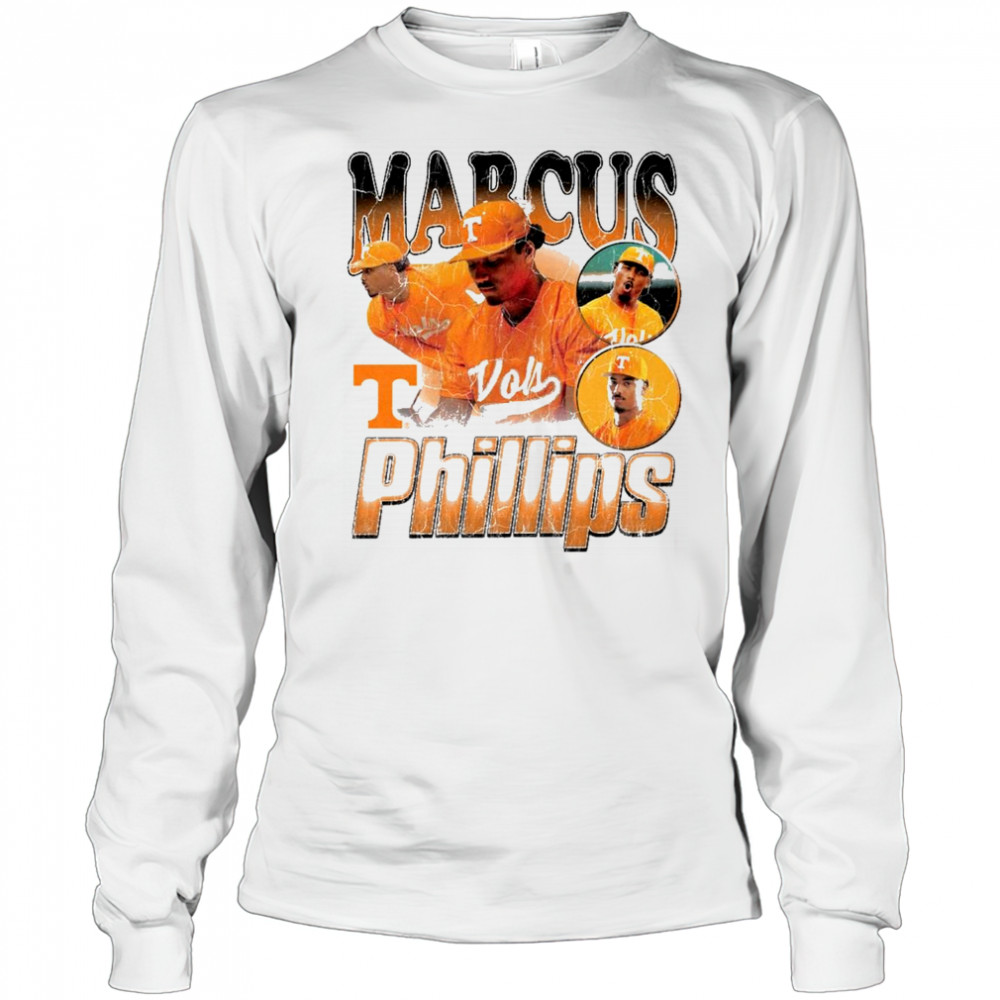 Marcus Phillips Tennessee Vols Baseball NCAA Division I 2025 90s Graphic t-shirt Long Sleeved
