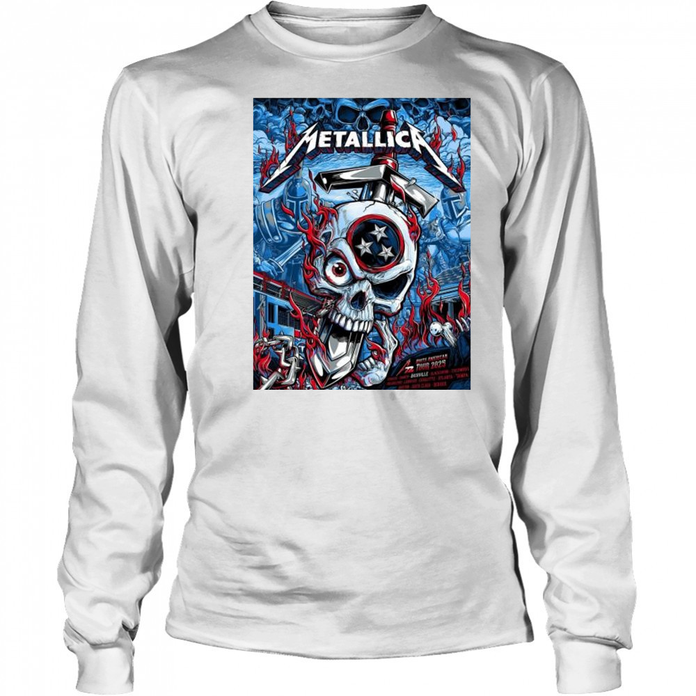 Metallica M72 North American Tour 2025 Exclusive M72 Nashville On May 1 2025 t-shirt Long Sleeved