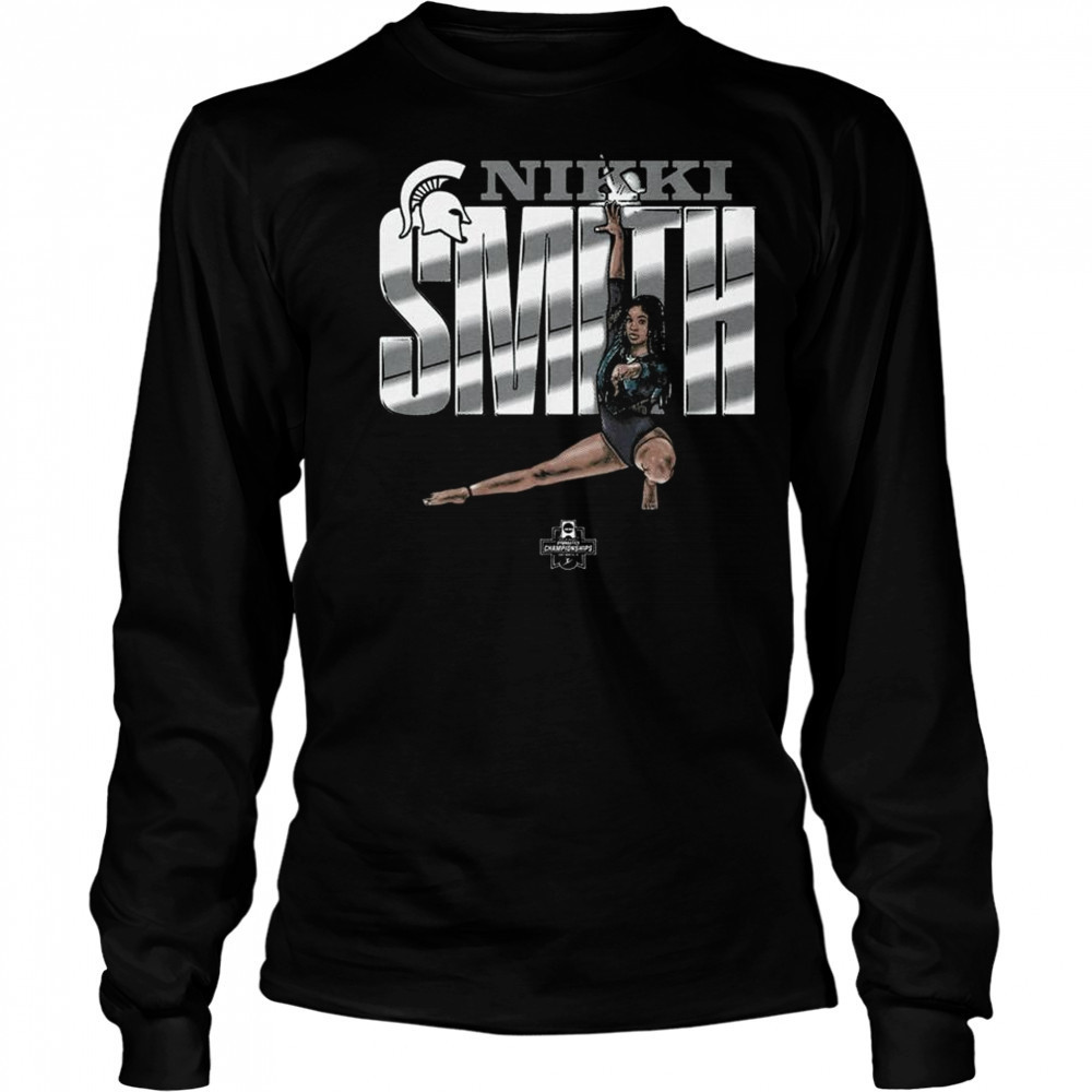 Nikki Smith Illustrated Michigan State Spartans NCAA gymnastics Championships 2025 t-shirt Long Sleeved