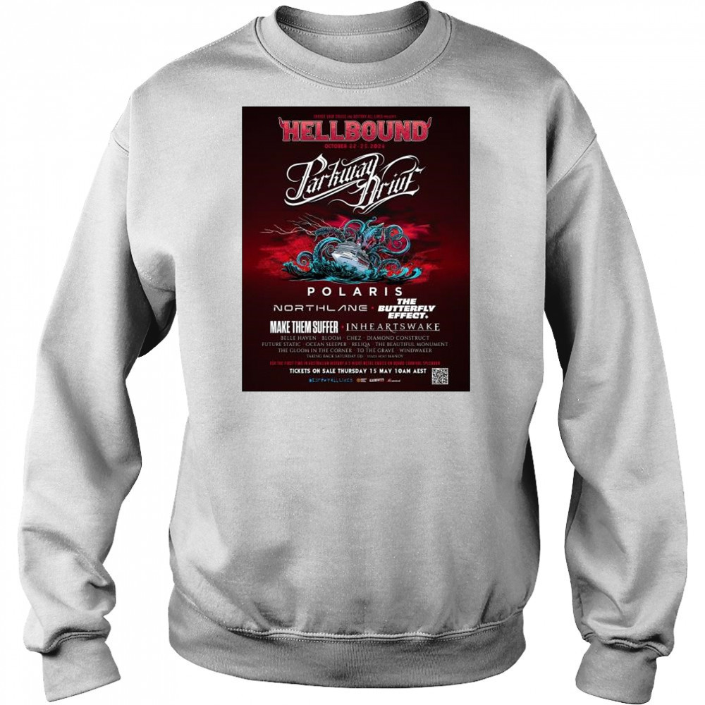 Parkway Drive Hellbound October 22-25 2026 Polaris Northlane The Butterfly Effect t-shirt Hoodie