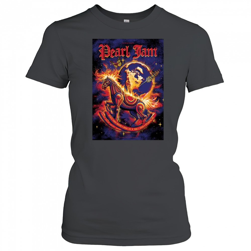 Pearl Jam Full Shows In Atlanta Georgia At State Farm Arena On April 29 And May 1 2025 Burning Rocking Horse Shirt Women's T-shirt