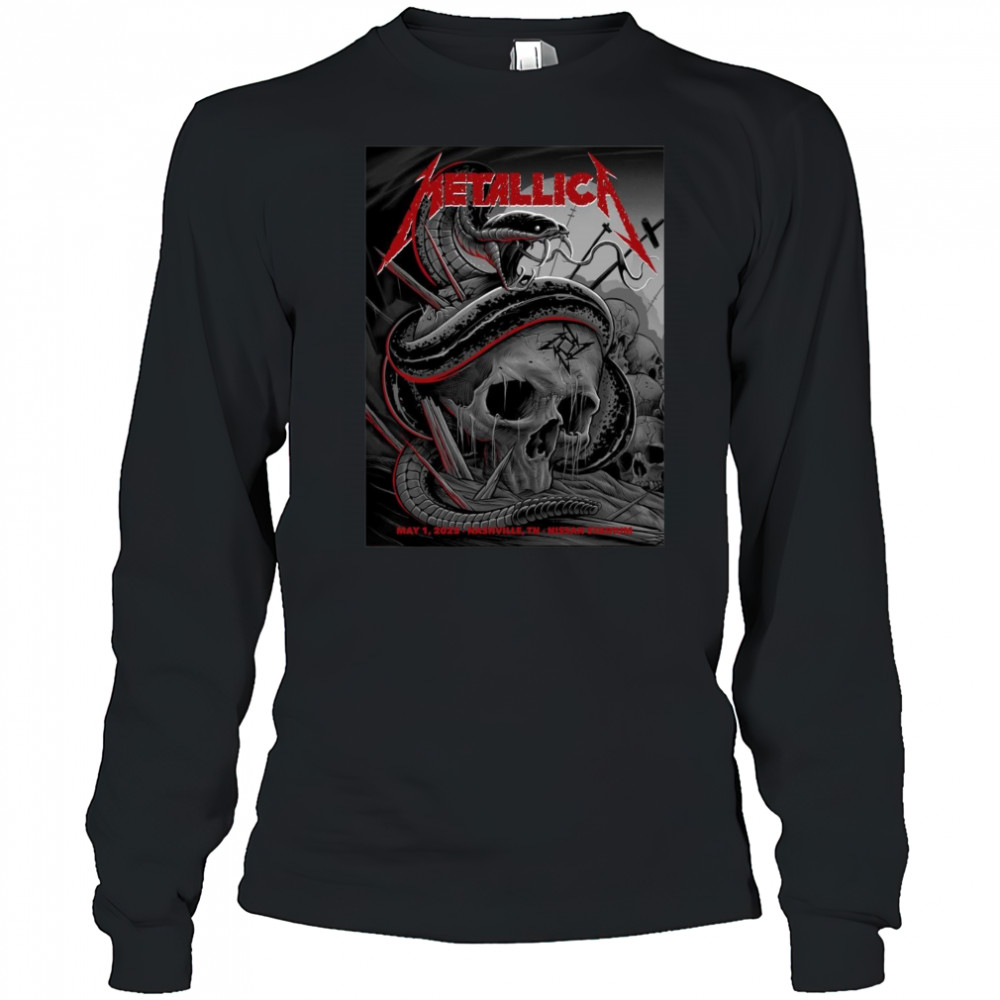 Poster Metallica World Tour On May 1 2025 Nashville TN Nissan Stadium t-shirt Long Sleeved