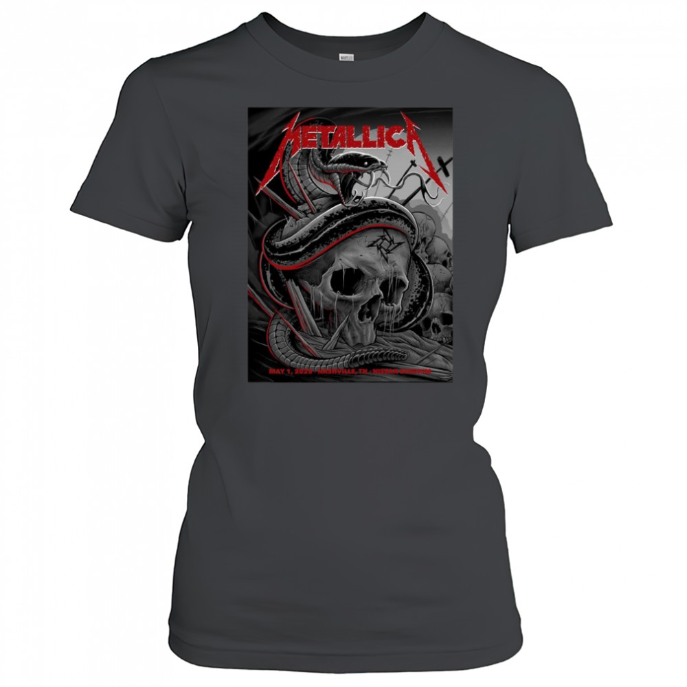 Poster Metallica World Tour On May 1 2025 Nashville TN Nissan Stadium t-shirt Women's T-shirt