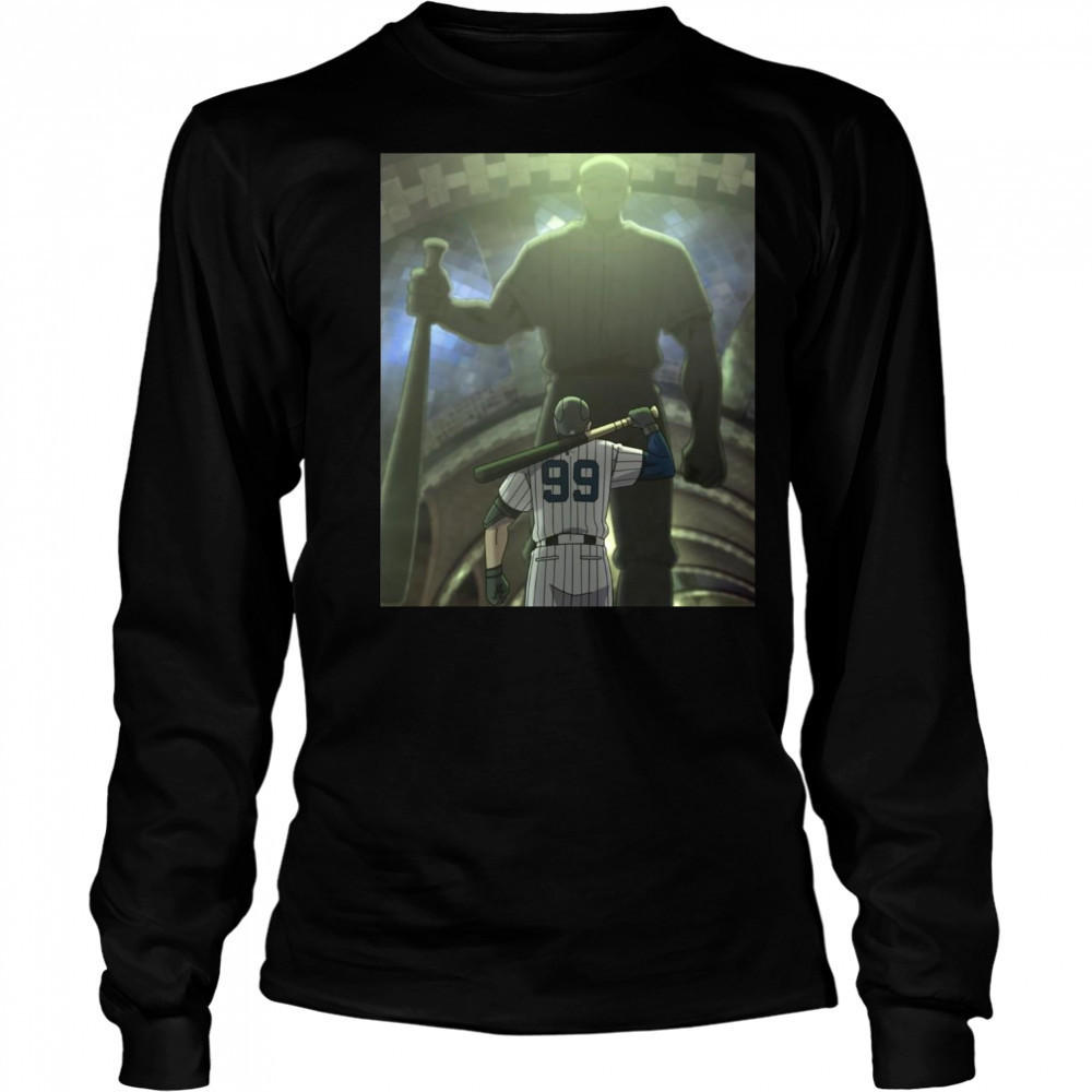 Poster New York Yankees Aaron Judge Is On Pace For A Superhuman Season 2025 fWAR 16.7 t-shirt Long Sleeved