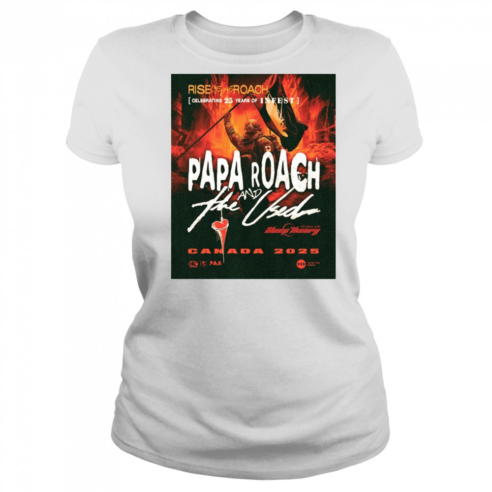 Riseoftheroach Celebrating 25 Years Of Infest Papa Roach And The Used 2025 Poster t-shirt Women's T-shirt