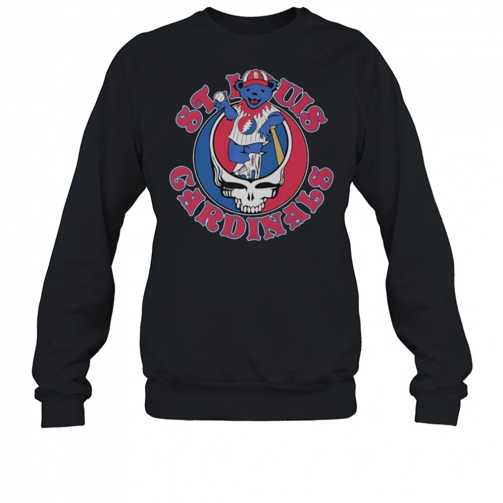 St Louis Cardinals X Grateful Dead Bear Skull T-Shirt Sweatshirt