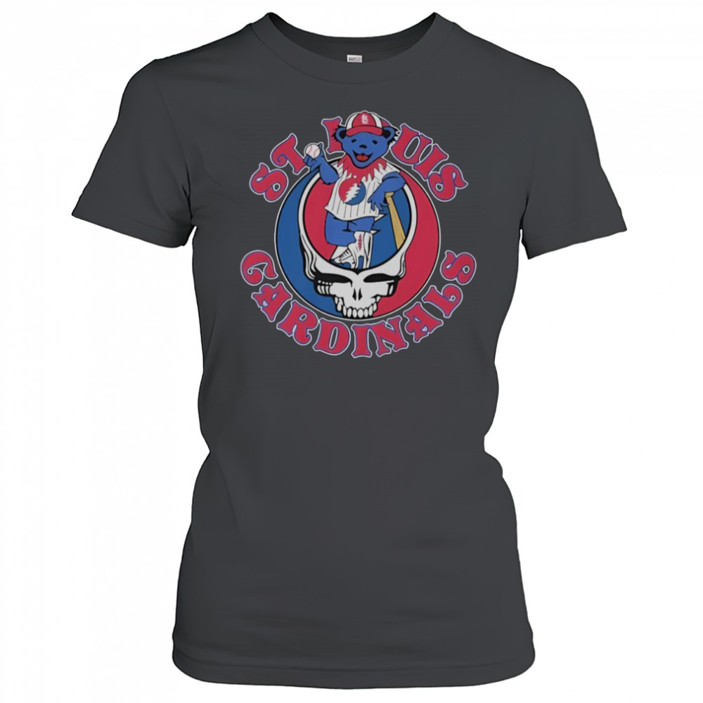 St Louis Cardinals X Grateful Dead Bear Skull T-Shirt Women's T-shirt