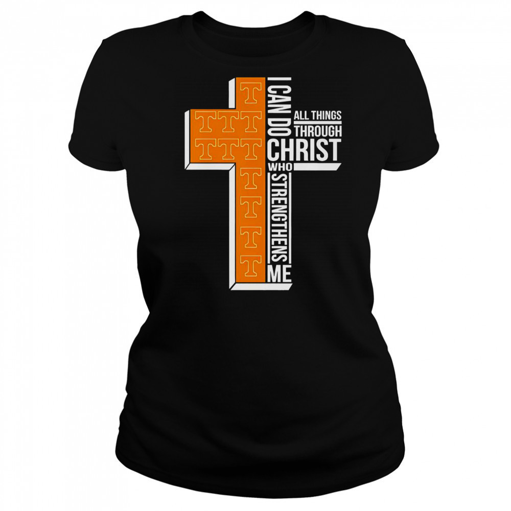 Tennessee Volunteers Cross I Can Do All Things Through Christ Who Strengthens Me T-Shirt Women's T-shirt