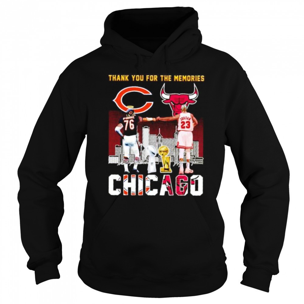 Thank you for the memories Chicago Bears and Bulls McMichael and Jordan shirt Sweatshirt